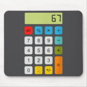 Tapis De Souris Calculator 67 Six Seven Funny Math Meme  (Devant)