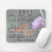 Tapis De Souris Calendrier 2011 de papillon de monarque (Avec souris)