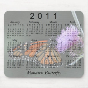 Tapis De Souris Calendrier 2011 de papillon de monarque