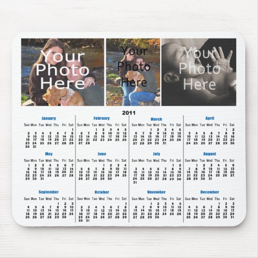 Tapis De Souris Calendrier 2011 Photo personnalisée Mousepad - Ajo (Devant)