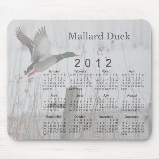 Tapis De Souris Calendrier 2012 d'oiseau (Devant)
