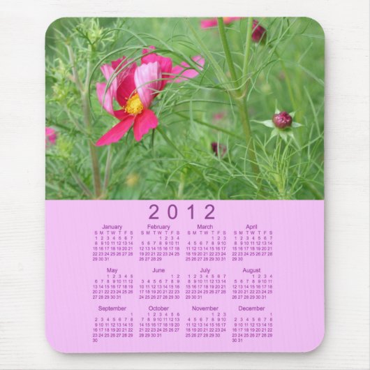 Tapis De Souris Calendrier 2012 floral (Devant)