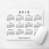 Tapis De Souris Calendrier 2012 français (Avec souris)
