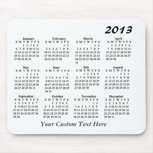 Tapis de souris calendrier 2013 (Devant)