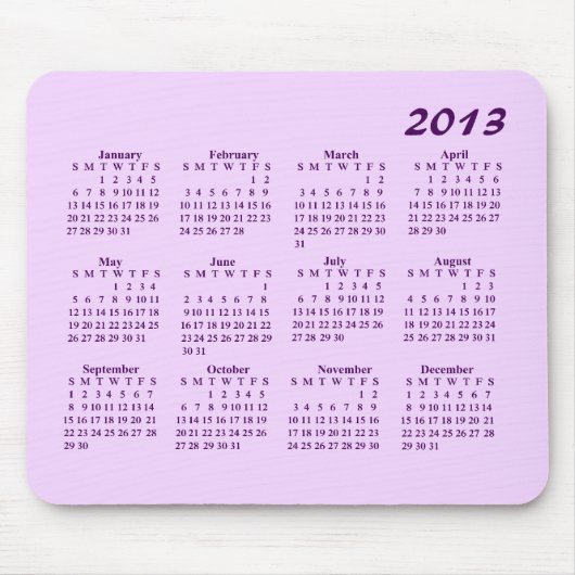 Tapis de souris calendrier 2013 (Devant)