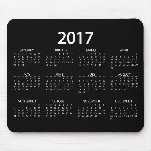 Tapis De Souris Calendrier 2017 (Devant)