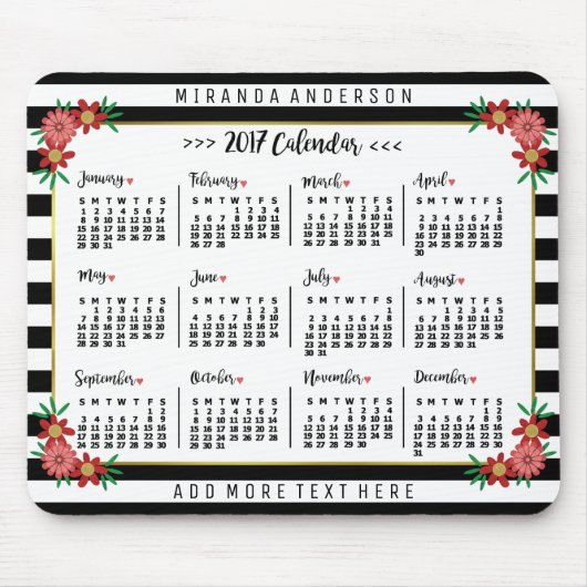 Tapis De Souris Calendrier 2017 (Voir la description pour la nouve (Devant)