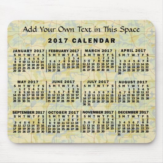 Tapis De Souris Calendrier 2017 (Voir la description pour la nouve (Devant)