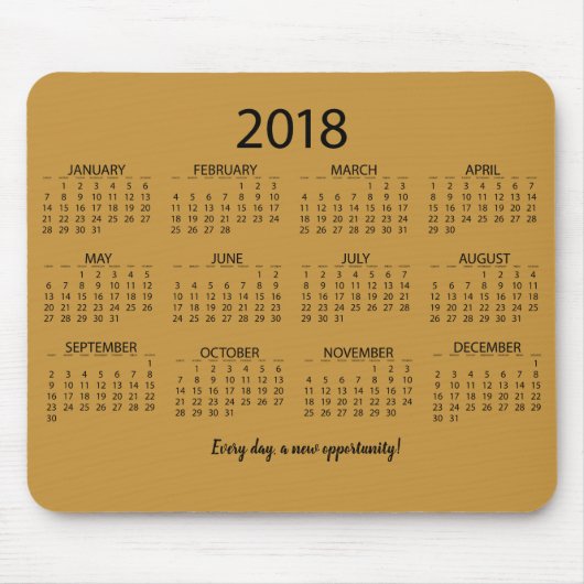 Tapis De Souris Calendrier 2018 (Devant)