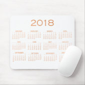 Tapis De Souris Calendrier 2018 Blanc Delicate Rose or (Avec souris)