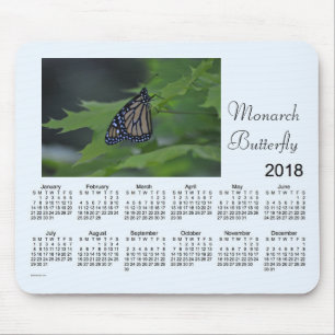 Tapis De Souris Calendrier 2018 de papillon de monarque par Janz