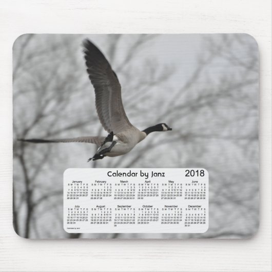Tapis De Souris Calendrier 2018 d'oie du Canada par Janz (Devant)