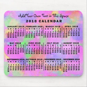 Tapis De Souris Calendrier 2018 (Voir la description pour la nouve