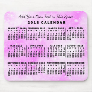 Tapis De Souris Calendrier 2018 (Voir la description pour la nouve