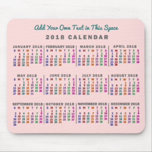 Tapis De Souris Calendrier 2018 (Voir la description pour la nouve