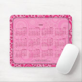 Tapis De Souris Calendrier 2020 Mousepad, Arrondis 2 Tone Rose (Avec souris)
