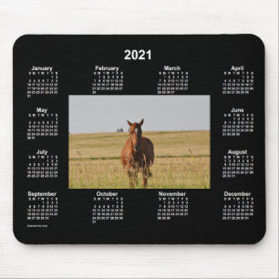 Tapis De Souris Calendrier 2021 du Cheval Neon par Janz