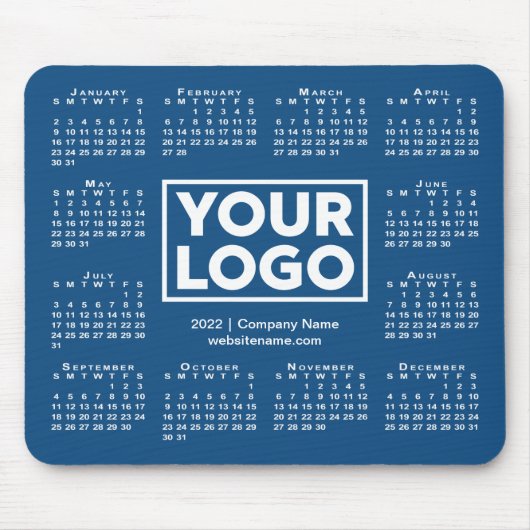 Tapis De Souris Calendrier 2022 moderne Business Logo bleu (Devant)