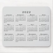 Tapis De Souris Calendrier 2022 Souris gris simple et noir (Devant)