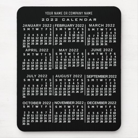Tapis De Souris Calendrier 2022 (Voir la description pour la nouve (Devant)