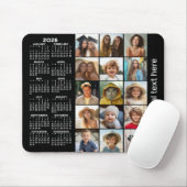 Tapis De Souris Calendrier 2023 - 15 photo collage noir (Avec souris)