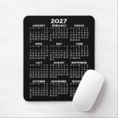 Tapis De Souris Calendrier 2023 - arrière - plan noir - Vertical (Avec souris)