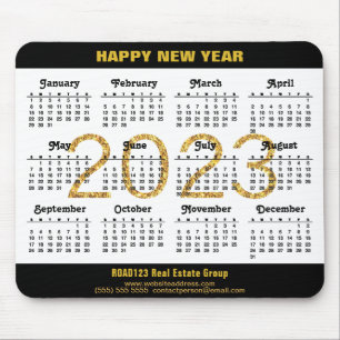 Tapis De Souris Calendrier 2023 Business Modern Gold Script Simple