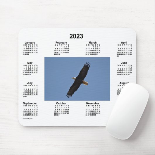 Tapis De Souris Calendrier 2023 des aigle chauve par Janz (Avec souris)
