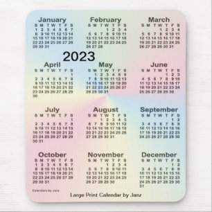 Tapis De Souris Calendrier 2023 Rainbow Cloud - gros caractères pa