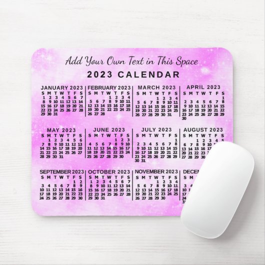 Tapis De Souris Calendrier 2023 (Voir la description pour la versi (Avec souris)