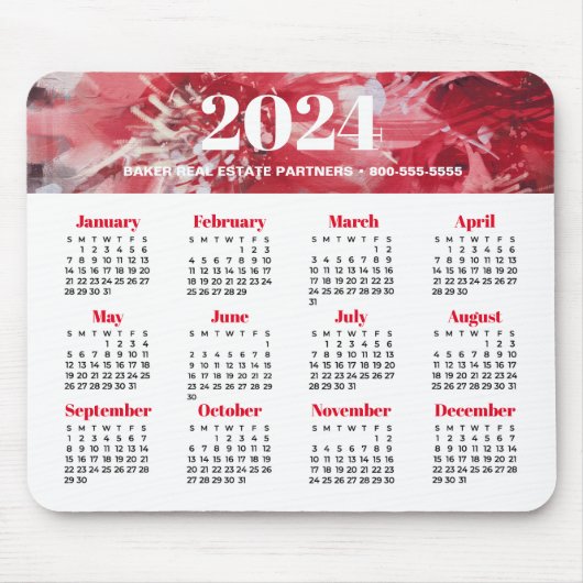 Tapis De Souris Calendrier 2024 (Devant)