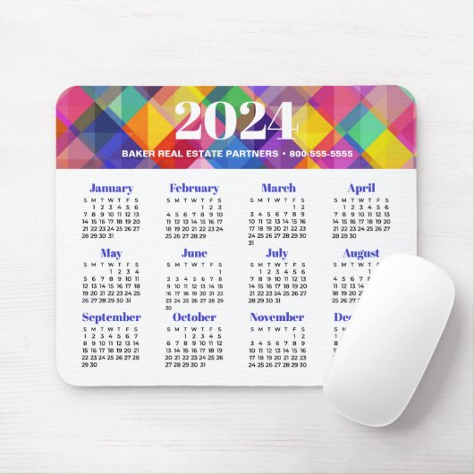 Tapis De Souris Calendrier 2024 (Avec souris)
