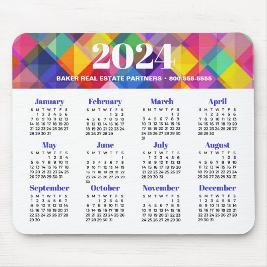 Tapis De Souris Calendrier 2024 (Devant)