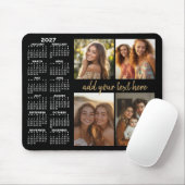 Tapis De Souris Calendrier 2024 - 4 textes de collage de photos mo (Avec souris)