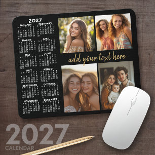 Tapis De Souris Calendrier 2024 - 4 textes de collage de photos mo