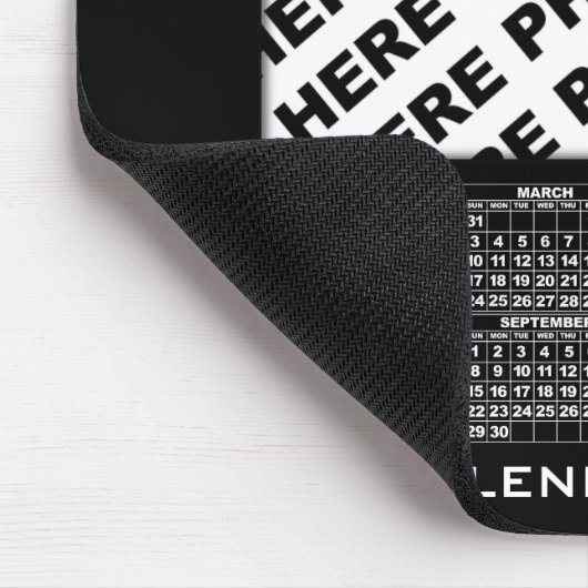 Tapis De Souris Calendrier 2024 Ajouter 1 Photos Mousepad Noir (Coin)