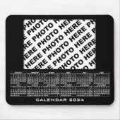 Tapis De Souris Calendrier 2024 Ajouter 1 Photos Mousepad Noir (Devant)