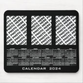 Tapis De Souris Calendrier 2024 Ajouter 3 Photos Verticales Mousep (Devant)