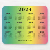 Tapis De Souris Calendrier 2024 - Arc-en-ciel (Devant)
