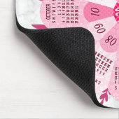 Tapis De Souris Calendrier 2024 Unique Boho rond Plutôt Rose Fleur (Coin)