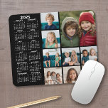 Tapis De Souris Calendrier 2025 - 9 photo collage - noir<br><div class="desc">Un calendrier 2025 avec une place pour 9 photos. Vous pouvez ajouter un nom, un monogramme ou un autre texte personnalisé. Le calendrier est épuré et facile à lire. Vous pouvez modifier la couleur de l'arrière - plan si vous cliquez sur le lien personnaliser et accédez à la zone de...</div>