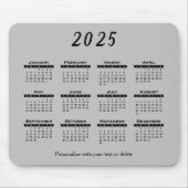 Tapis De Souris Calendrier 2025 - Année (Devant)