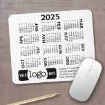 Tapis De Souris Calendrier 2025 avec logo, Coordonnées Blanc<br><div class="desc">Ajoutez un logo avec un calendrier 2025 et de la place pour ajouter quelques lignes de texte. Le calendrier est au-dessus de votre marque d'entreprise. —Vous pouvez modifier les couleurs dans la zone de conception avancée — Un article amusant pour le Nouvel An à utiliser comme cadeau de société. Vous...</div>