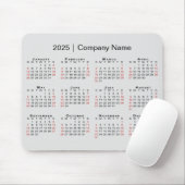 Tapis De Souris Calendrier 2025 avec nom de l'entreprise sur fond  (Avec souris)