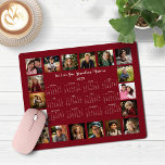 Tapis De Souris Calendrier 2025 Burgundy Red Multiple Photo Collag<br><div class="desc">🌟 2025 Burgundy Red Maroon Multiple Photo Collage Calendar Mouse Pad avec un calendrier simple et minimaliste année par année et 18 de vos photos préférées. Toutes les couleurs sont personnalisables. Fait un grand cadeau pour les grands-parents, les parents, les tantes, les oncles, les parrains, et plus encore! Veuillez nous...</div>