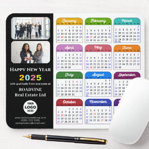 Tapis De Souris Calendrier 2025 Business Logo moderne noir coloré