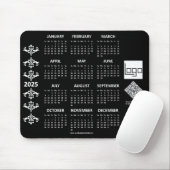 Tapis De Souris Calendrier 2025 Business Logo QR Code noir Baroque (Avec souris)