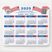 Tapis De Souris Calendrier 2025 Business Logo US Patriotic Blue Re (Devant)