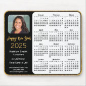 Tapis De Souris Calendrier 2025 Business Photo Elegant Gold Partie (Devant)