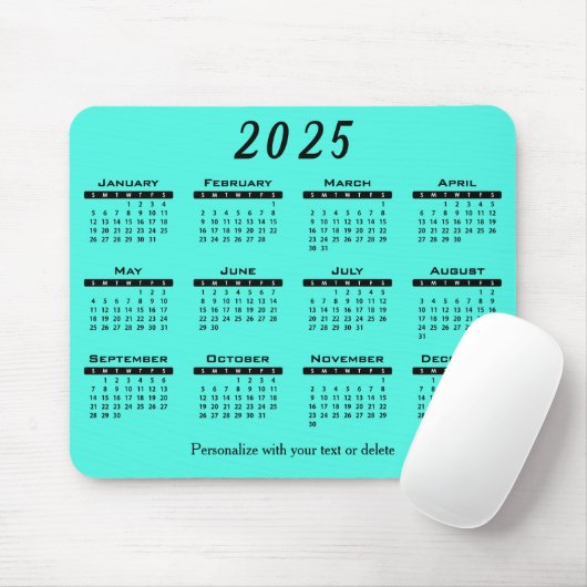 Tapis De Souris Calendrier 2025 Couleur do-it-yourself Arrière - p (Avec souris)